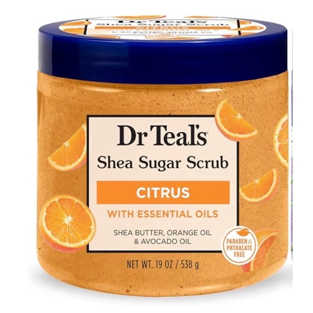 Dr Teal's Shea Sugar Scrub Unisex 19oz Orange New Citrus Vitamin C‎ Exfoliating
